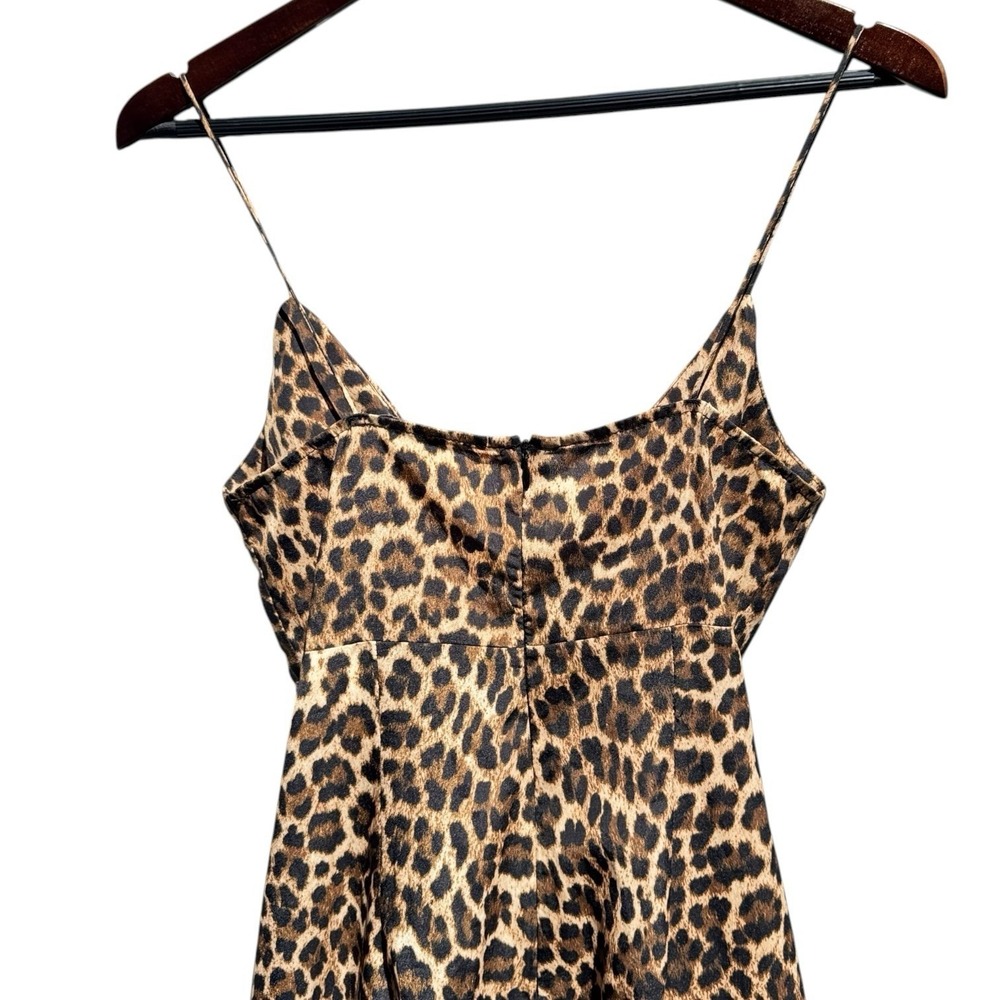 Zara S Women's Leopard Print Wide Leg Jumpsuit Wedding Guest Cocktail Date Boho‎ - Picture 10 of 16